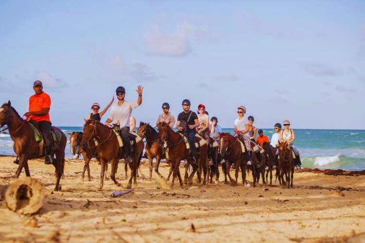 Horseback-ride-along-the-lagoon-beach-Punta-Cana