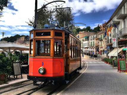 Soller and Port of Soller with Train and Tram
